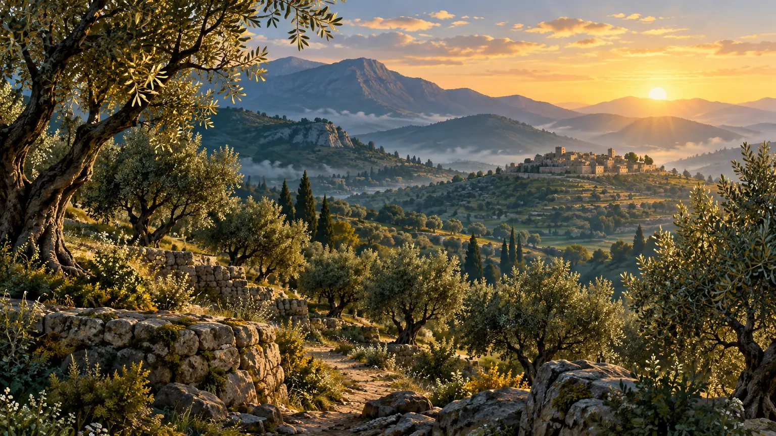 Illustrative landscape; not a historical reconstruction